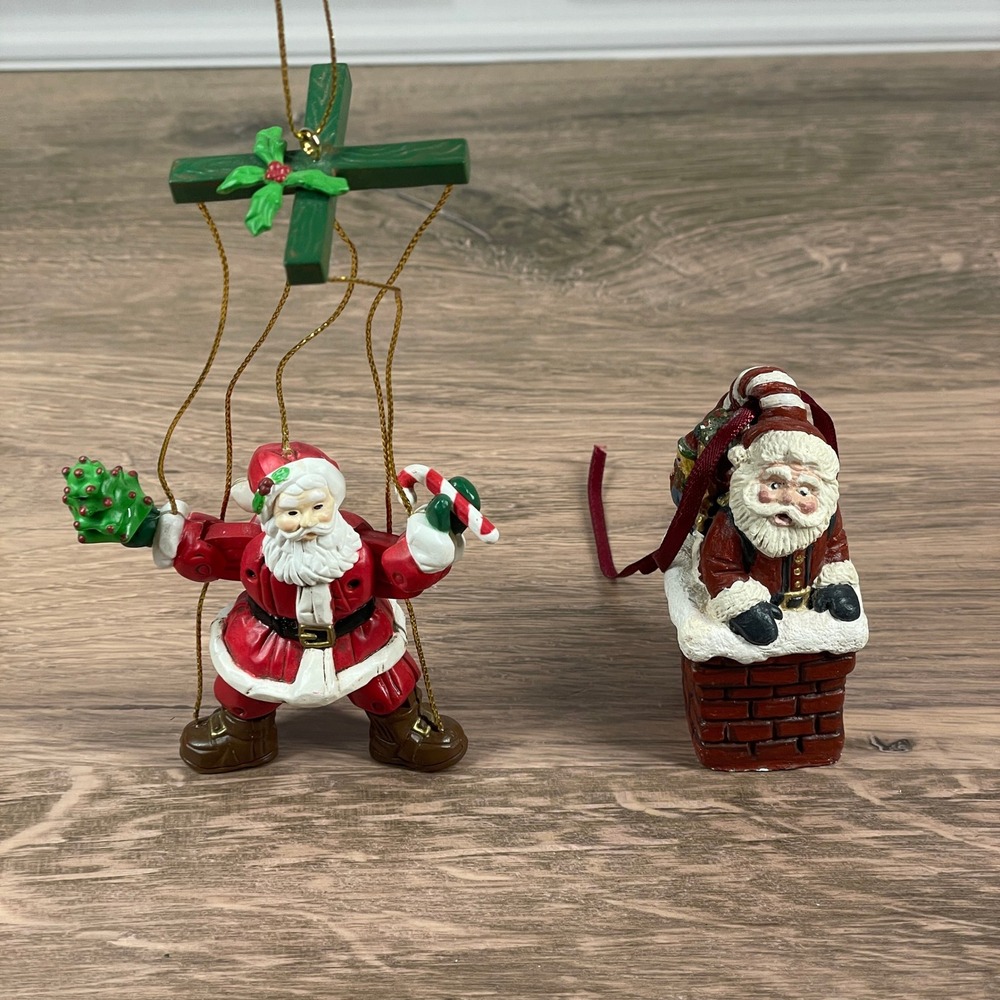 Santas Best Christmas Charmers collectable Marionette Santa With Santa Chimney